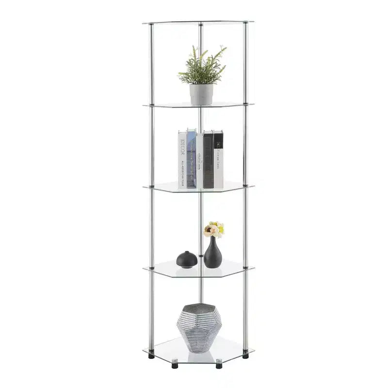 Tour de coin classique à 5 niveaux Breighton Home 60,25 po Designs2Go en verre/chrome