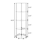 Tour de coin classique à 5 niveaux Breighton Home 60,25 po Designs2Go en verre/chrome