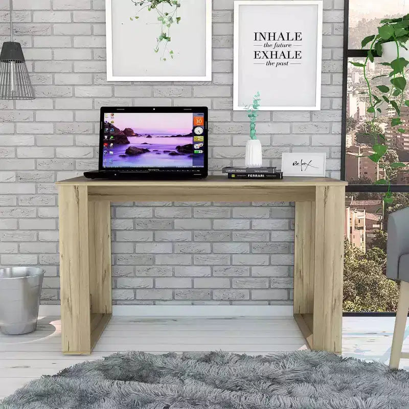 Bureau d'ordinateur Shenyang Marron - Boahaus : Design Ergonomique, Stratifié Bois, 120,65 cm de Large