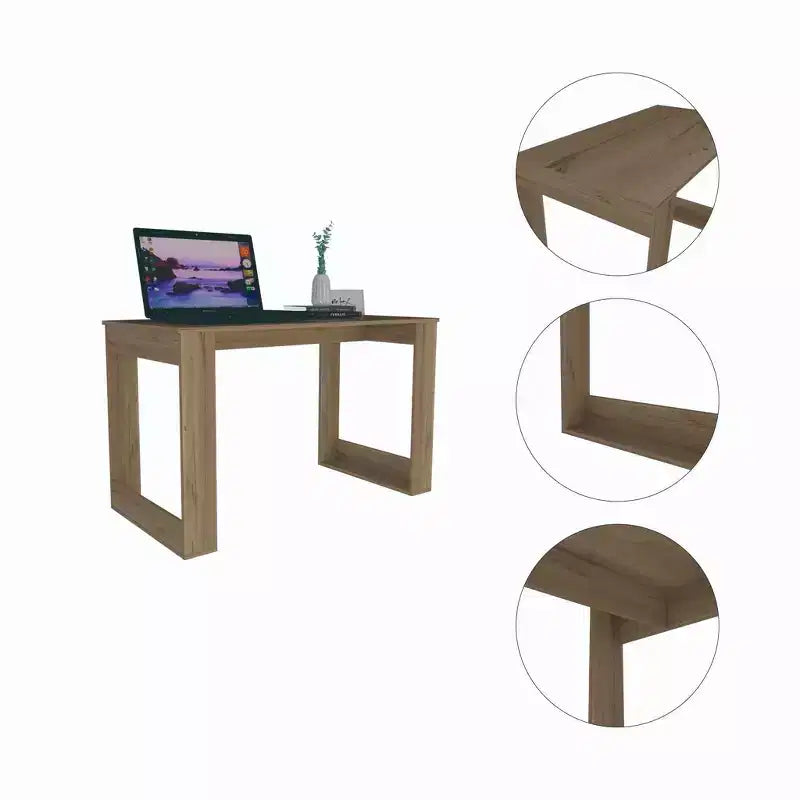 Bureau d'ordinateur Shenyang Marron - Boahaus : Design Ergonomique, Stratifié Bois, 120,65 cm de Large