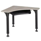 28" Boomerang Height Adjustable Activity School Desk with Book Storage Backpack Hook Maple - Regency: Hex Key Adjust, Rounded Corners, Metal Frame