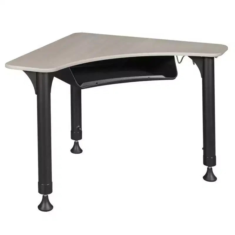 28" Boomerang Height Adjustable Activity School Desk with Book Storage Backpack Hook Maple - Regency: Hex Key Adjust, Rounded Corners, Metal Frame