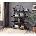 62.5" Bibliothèque 4 niveaux Myroe noir mat - miBasics : Style industriel, Cadre en acier, Étagères ouvertes