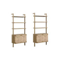 72" Nathan James Set of 2 Beacon Seagrass Bookshelf Light Brown