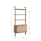 Étagère Nathan James de 72 po, lot de 2, collection Beacon en jonc de mer, brun clair