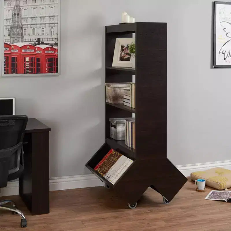 66,15" Bibliothèque mobile Brunetti Espresso - HOMES: Inside + Out