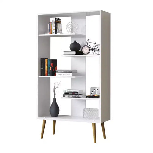 65" Stockholm Bookcase White - Boahaus: Modern Style, 5-Tier Laminate, Anti-Tip, Adult Assembly Required