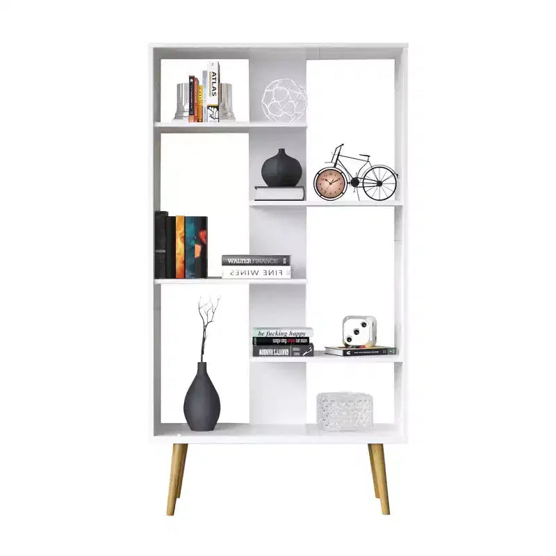 Étagère Stockholm blanche 65 po - Boahaus : style moderne, 5 tablettes stratifiées, anti-basculement, assemblage par un adulte requis
