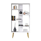 Étagère Stockholm blanche 65 po - Boahaus : style moderne, 5 tablettes stratifiées, anti-basculement, assemblage par un adulte requis