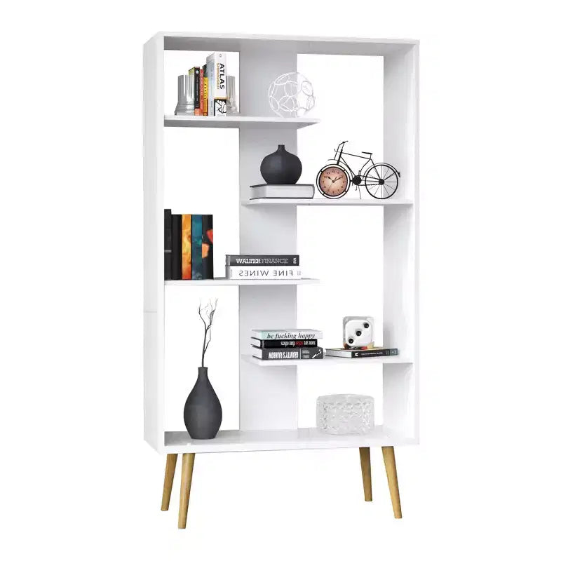 Étagère Stockholm blanche 65 po - Boahaus : style moderne, 5 tablettes stratifiées, anti-basculement, assemblage par un adulte requis