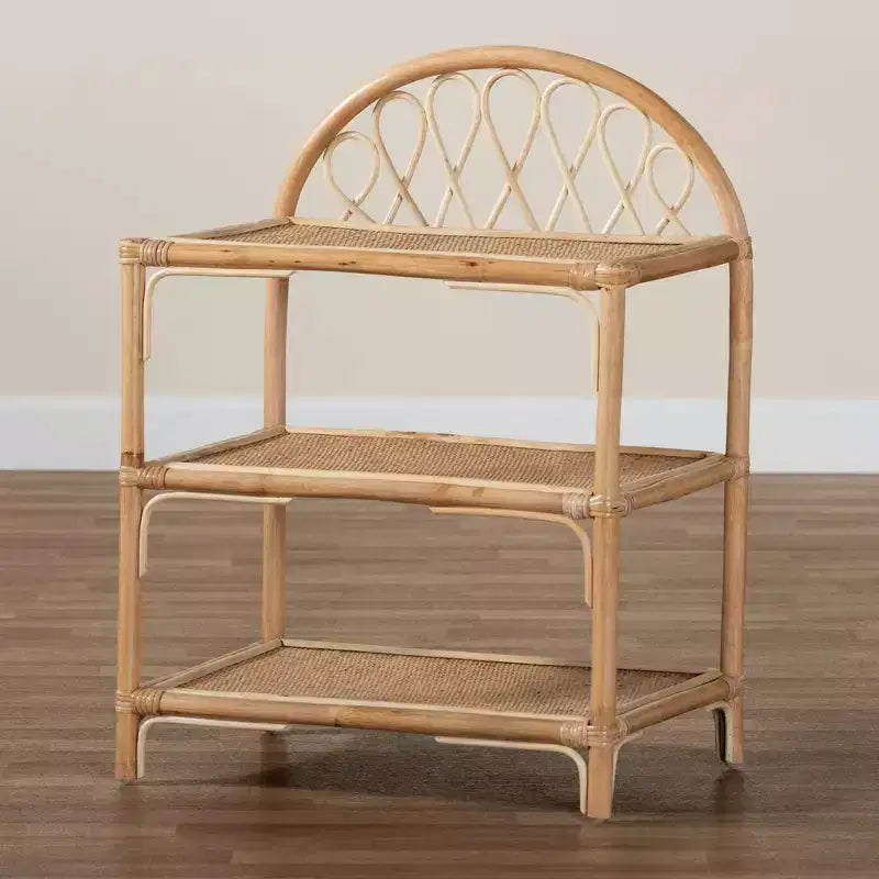 Étagère de présentation Redell en rotin à 3 niveaux de 80,5 cm, naturel/marron - bali & pari
