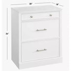 Lifestorey Lot de 2 armoires de bureau modulaires Harrington en faux marbre, blanches : Style ferme, surface en faux marbre, fabrication en MDF.