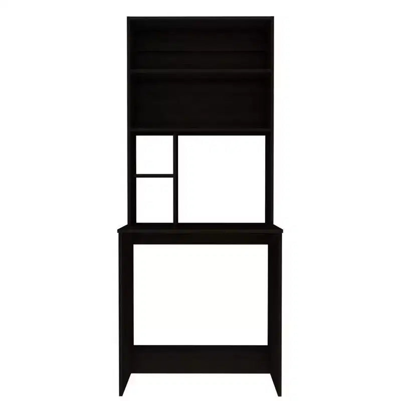 Jeddah Computer Desk Black - Boahaus: Modern Style, Scratch-Resistant, Open Storage Shelf, Wood Laminate