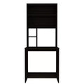 Jeddah Computer Desk Black - Boahaus: Modern Style, Scratch-Resistant, Open Storage Shelf, Wood Laminate