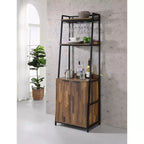 Bibliothèque Moniave 187 cm avec porte-verres Chêne/Noir - HOMES: Inside + Out