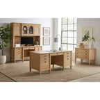 Bureau double piédestal moderne en bois avec rangement Collection Laurel - Martin Furniture : Mobilier de bureau, tiroir de classement