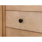 Bibliothèque en bois moderne cintrée de 198 cm, collection Laurel, marron clair - Martin Furniture : Rangement vertical, 3 tiroirs