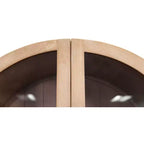Bibliothèque en bois moderne cintrée de 198 cm, collection Laurel, marron clair - Martin Furniture : Rangement vertical, 3 tiroirs