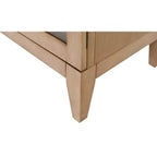 Bibliothèque en bois moderne cintrée de 198 cm, collection Laurel, marron clair - Martin Furniture : Rangement vertical, 3 tiroirs