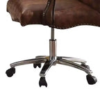 Chaise de Bureau Active Versailles 27" Bicolore Similicuir Marron Clair et Chêne Cerisier - Acme Furniture : Similicuir, Cadre Métallique, Montage sans Outils