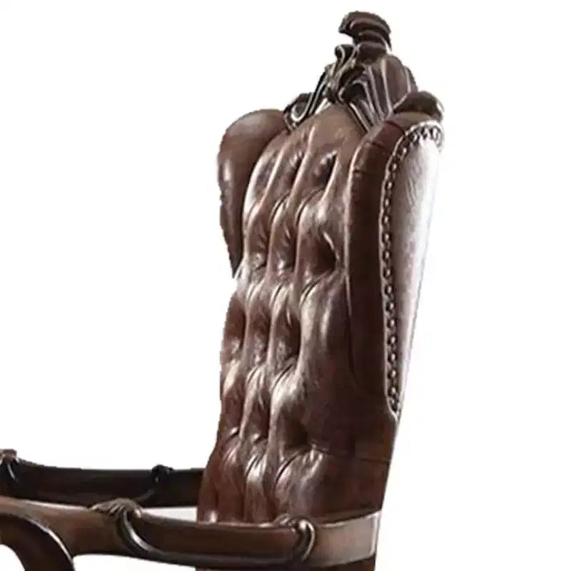 Chaise de Bureau Active Versailles 27" Bicolore Similicuir Marron Clair et Chêne Cerisier - Acme Furniture : Similicuir, Cadre Métallique, Montage sans Outils