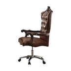 Chaise de Bureau Active Versailles 27" Bicolore Similicuir Marron Clair et Chêne Cerisier - Acme Furniture : Similicuir, Cadre Métallique, Montage sans Outils