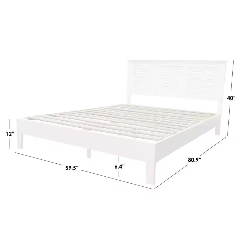 Buylateral lit plateforme Queen Transitional Emerie blanc