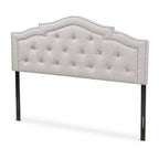 Baxton Studio Queen Edith Modern And Contemporary Fabric Headboard Beige: Polyester Upholstery, Wood Composite Frame