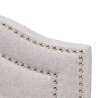 Baxton Studio Queen Edith Tête de lit moderne en tissu beige : Revêtement en polyester, cadre en bois composite