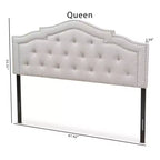 Baxton Studio Queen Edith Tête de lit moderne en tissu beige : Revêtement en polyester, cadre en bois composite