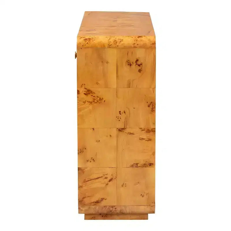 bali & pari Table console Netra en ronce de bois véritable Mappa Burl clair