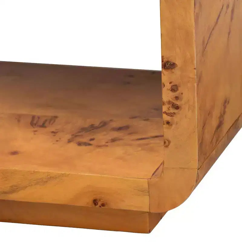 bali & pari Table console Netra en ronce de bois véritable Mappa Burl clair