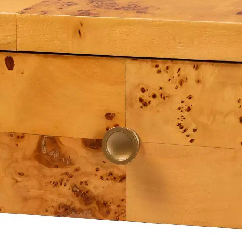 bali & pari Table console Netra en ronce de bois véritable Mappa Burl clair