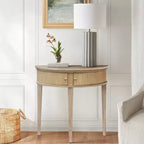 Console de rangement Crestview en blé recyclé - Martha Stewart : Design demi-lune vintage, élégance pour l'entrée