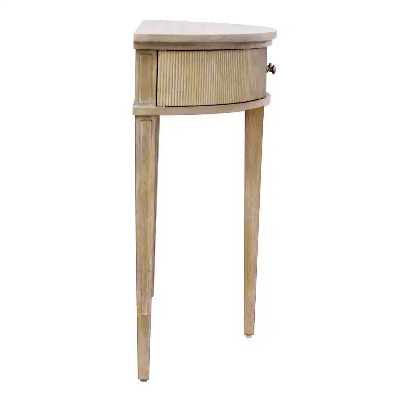Console de rangement Crestview en blé recyclé - Martha Stewart : Design demi-lune vintage, élégance pour l'entrée
