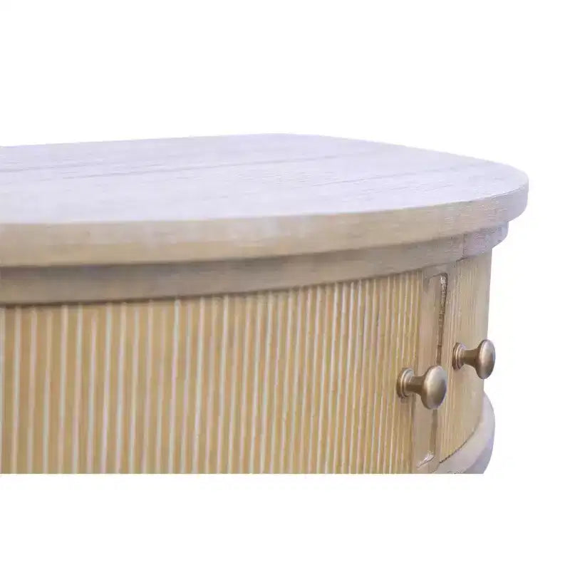 Console de rangement Crestview en blé recyclé - Martha Stewart : Design demi-lune vintage, élégance pour l'entrée