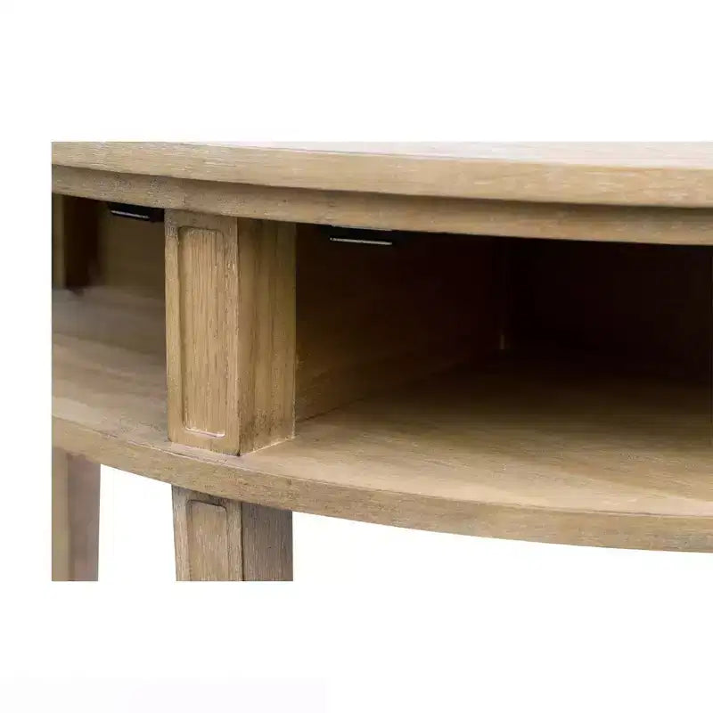 Console de rangement Crestview en blé recyclé - Martha Stewart : Design demi-lune vintage, élégance pour l'entrée