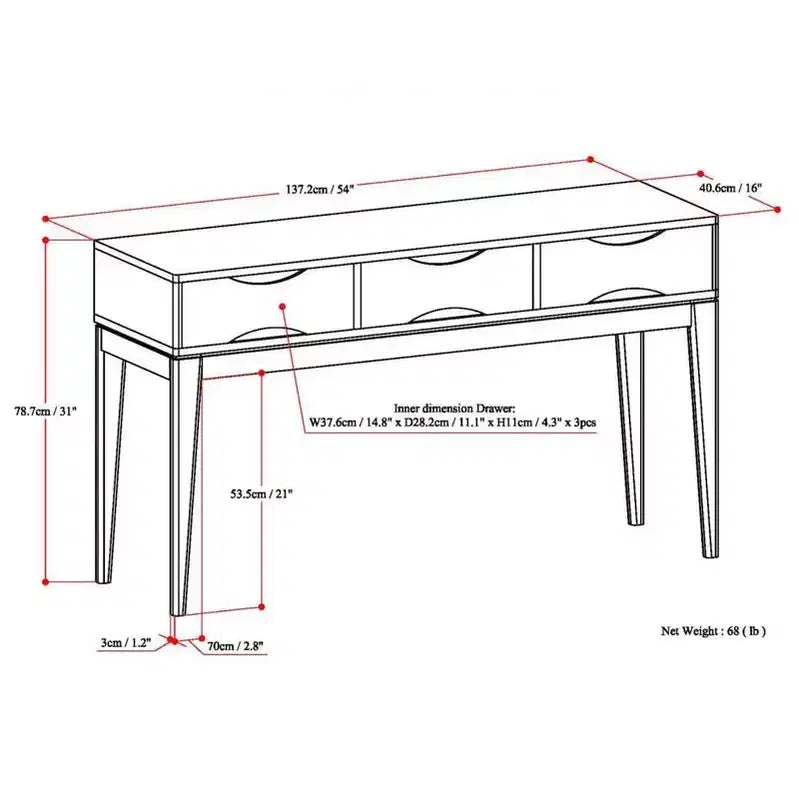 Table console canapé Pearson Noyer Marron - WyndenHall