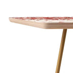 Table d'appoint latérale rouge Square Ninola Design Prairie Flowers Countryside Blanc/Doré - Deny Designs