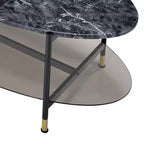 Ensemble de tables d'appoint rondes Acme Furniture Silas 40 po avec étagère : Fini marbre, base en métal