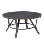 Powell Ensemble de 3 tables basses et d'appoint rondes Galway avec plateau en bois et métal gris anthracite marron charbon de bois : Ensemble de meubles de salon rustiques