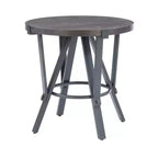 Powell Ensemble de 3 tables basses et d'appoint rondes Galway avec plateau en bois et métal gris anthracite marron charbon de bois : Ensemble de meubles de salon rustiques