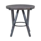 Powell Ensemble de 3 tables basses et d'appoint rondes Galway avec plateau en bois et métal gris anthracite marron charbon de bois : Ensemble de meubles de salon rustiques