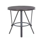 Powell Ensemble de 3 tables basses et d'appoint rondes Galway avec plateau en bois et métal gris anthracite marron charbon de bois : Ensemble de meubles de salon rustiques