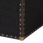 Table d'appoint Baxton Studio Mallison Canvas 3 tiroirs Noir/Marron