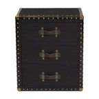 Table d'appoint Baxton Studio Mallison Canvas 3 tiroirs Noir/Marron