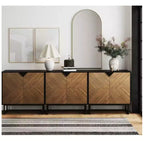 Nathan James Lot de 3 consoles Enloe avec portes en bois noires