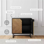 Nathan James Lot de 3 consoles Enloe avec portes en bois noires
