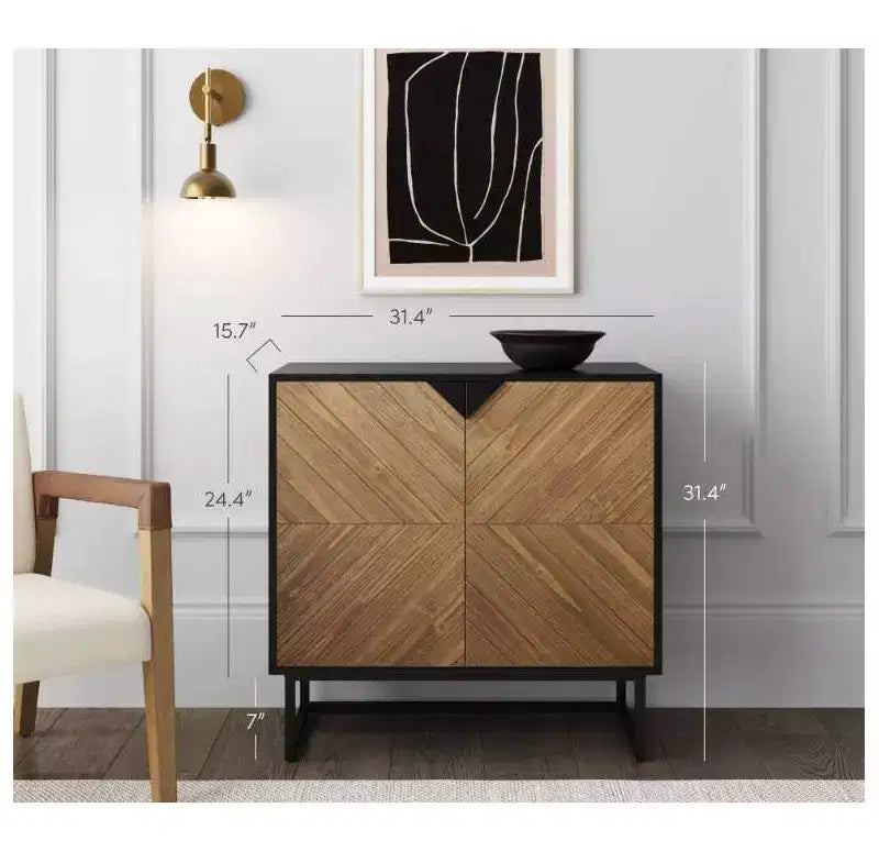 Nathan James Lot de 3 consoles Enloe avec portes en bois noires