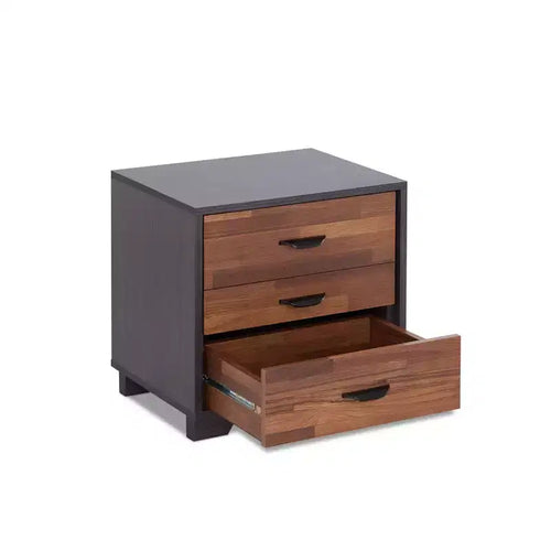 Table d'appoint Eloy 20" Acme Furniture finition noyer/espresso : plateau rectangulaire en MDF, pieds en bois, tiroir de rangement